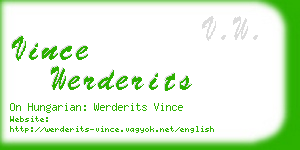 vince werderits business card